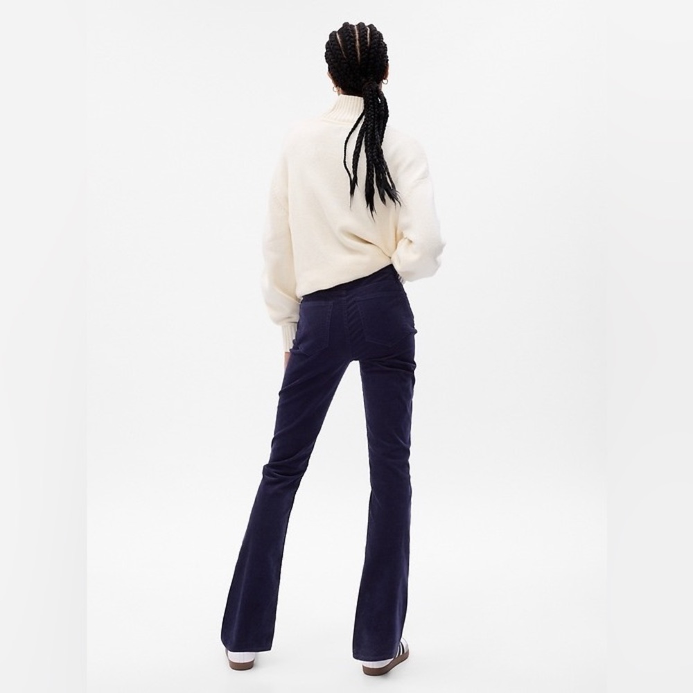 GAP Women's Straight Mini Boot Leg Corduroy - Deep Navy Size 4 - Picture 2 of 9